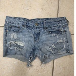 American Eagle Distressed Cut Off Denim Jean Shorts Destroyed Festival